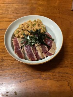 あぶりまぐろのネバネバ丼