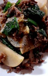 大根と牛肉の炒め物