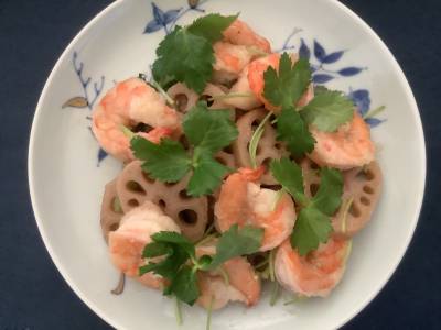 れんこんとえびのうすくず煮
