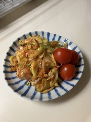 ねぎのキムチヤンニョムあえ