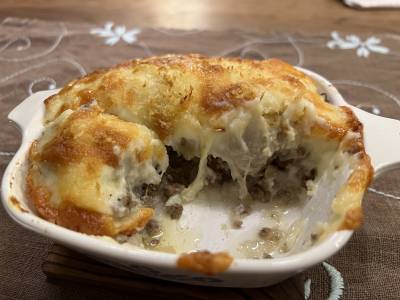 里芋と鶏肉のグラタン