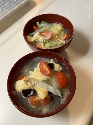 白菜の三色スープ