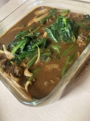牛肉とほうれんそうのレンジカレー