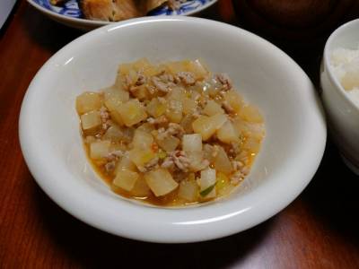 コロコロ大根の炒めマーボー