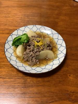 かぶの豚そぼろ煮