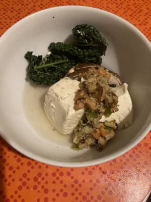 根菜みその湯豆腐のせ