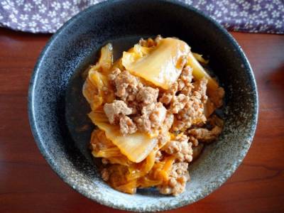 白菜の鶏マーボー