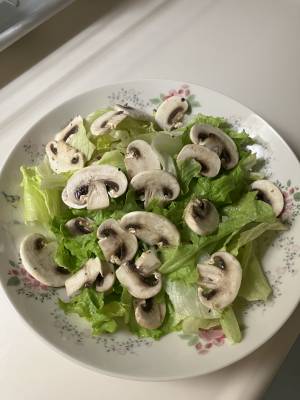 マッシュルームと水菜のサラダ