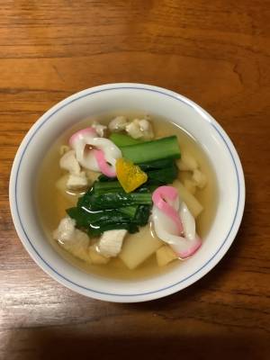 鶏肉と青菜の雑煮