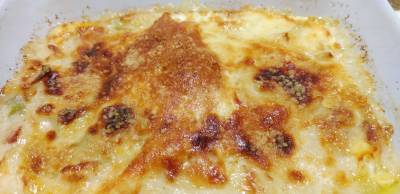 冬野菜と豚バラのもちグラタン