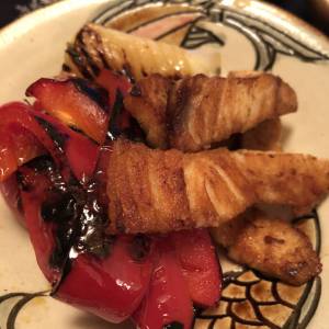 ねぎとかじきの焼きびたし