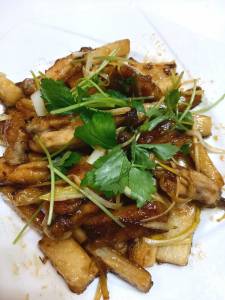 手羽先と長芋の黒酢焼き