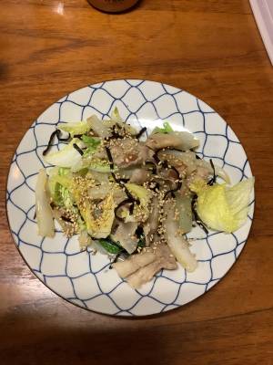 豚バラと白菜の梅昆布炒め
