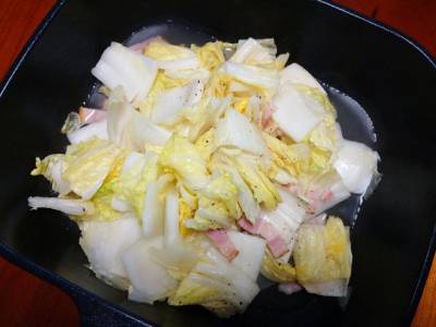 白菜の洋風フライパン蒸し