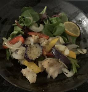 なすと白身魚のマスタードマリネ