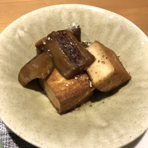 なすと厚揚げの黒酢煮