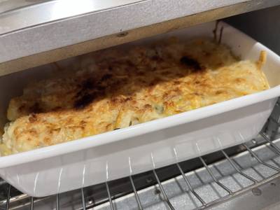 ねぎときのこのグラタン