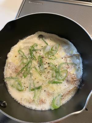 ツナ缶とたっぷり野菜のミルク鍋