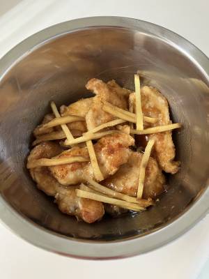太しょうがと鶏手羽の甘酢あえ