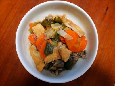 牛肉と厚揚げの甘辛煮