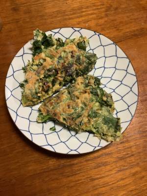 春菊とちりめんじゃこのチヂミ