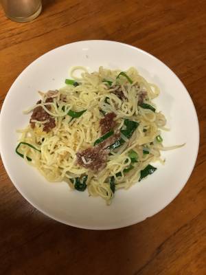 にらたっぷり塩やきそば