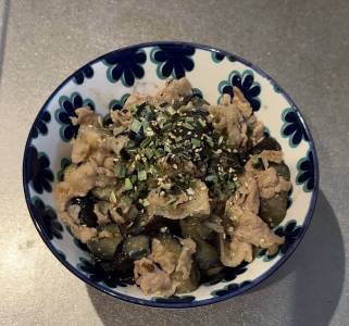 秋なすの豚みそ炒め
