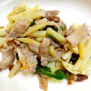 新じゃがの塩チンジャオロースー風