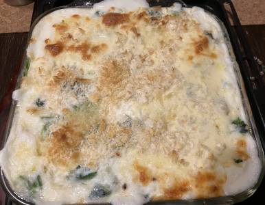 ほうれんそうとゆで卵のグラタン