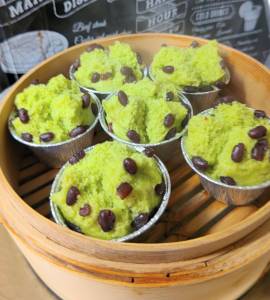 抹茶甘納豆蒸しパン