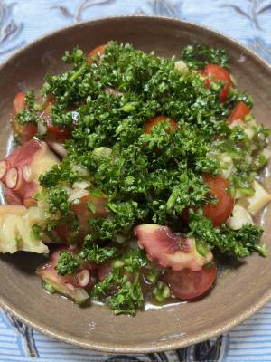 たことトマトのサラダ