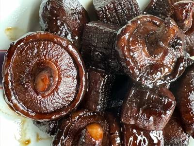 しいたけとこんにゃくのピリ辛煮