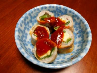 ピーマンのチーズ肉巻き