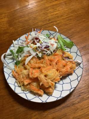 春にんじんのシンプルかき揚げ