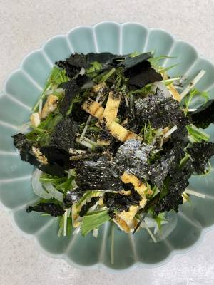 水菜とお揚げのサラダ