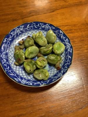 一寸豆のピリ辛焼き