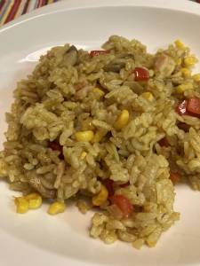 コーンとハムのドライカレー