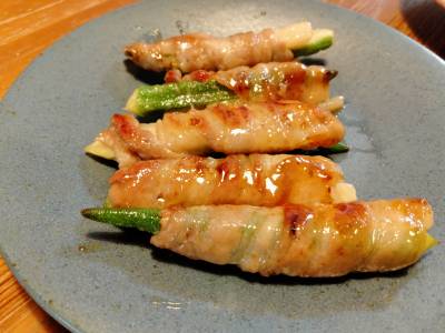 オクラの豚バラ巻き