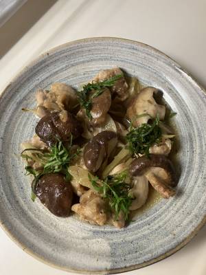 鶏ももの梅しょうが蒸し