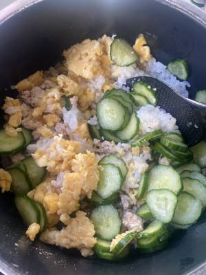 レモン鶏そぼろずし