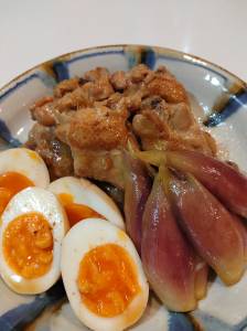 鶏手羽とみょうがの酢煮