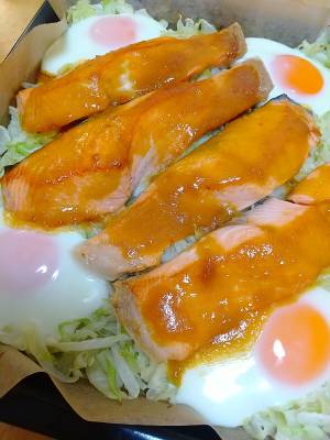 さけとキャベツのみそホイル焼き