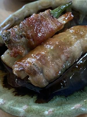 オクラの豚バラ巻き