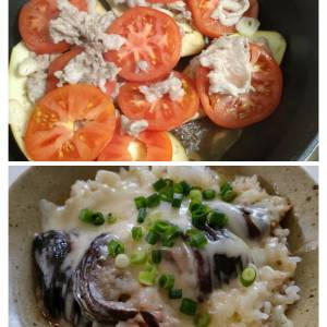 なすと豚肉とトマトの重ね煮