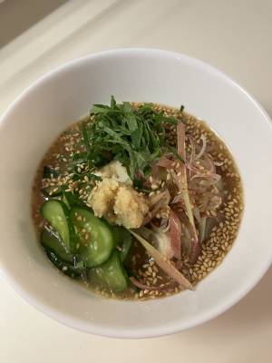 薬味たっぷり豆腐冷や汁