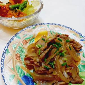 豚薄切り肉のしょうが焼き