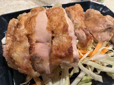 蒸し鶏のパリパリ焼き