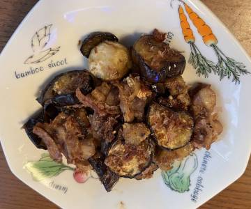 なすと豚バラ肉のおかか炒め