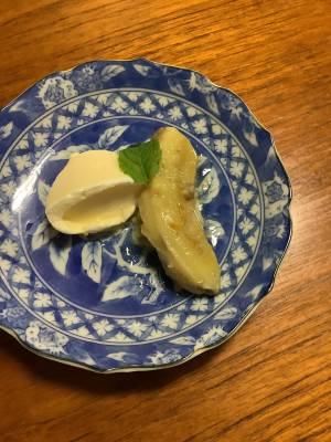 焼きバナナ アイスクリーム添え