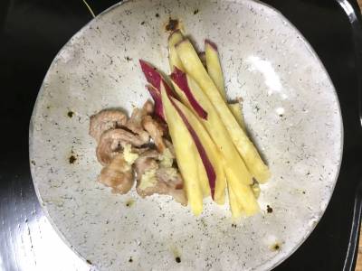 さつまいもと豚肉の照り焼き